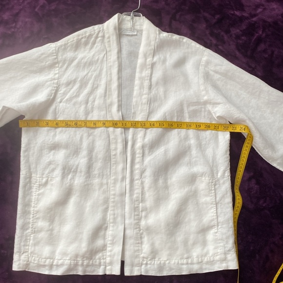 Linen jacket without fastening with pockets size L no tag - Picture 9 of 10